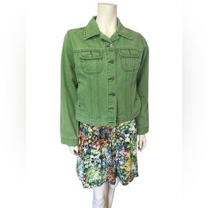 VINTAGE Green Denim Jacket Medium